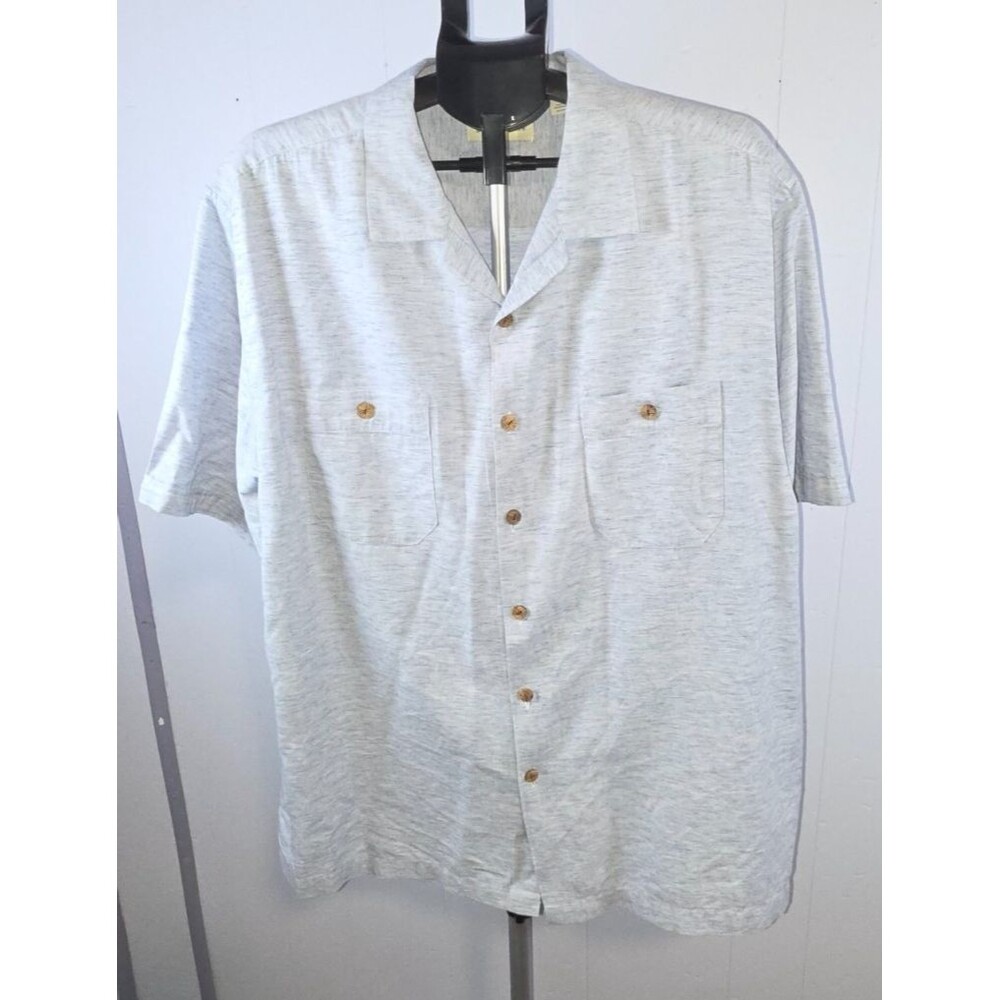 Caribbean Men's Button Front Shirt Vacation Cruise Beach Size XL Blue